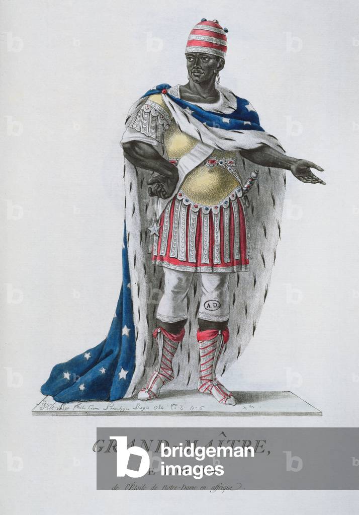 Großmeister des Ordens des Sternes Notre-Dame, in afrikanischem Zeremonialkleid, von 'Recueil de Tous Les Cost