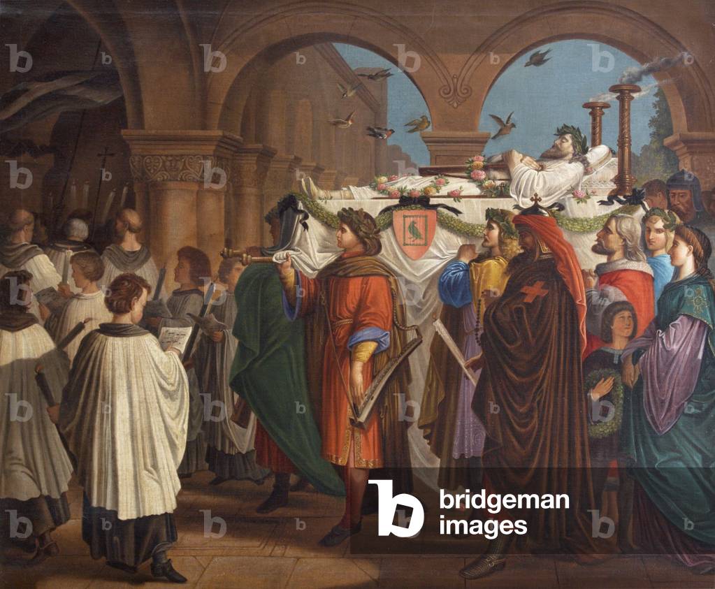 The Funeral of Walther von der Vogelweide (c.1170 - c.1230), the Minnesinger