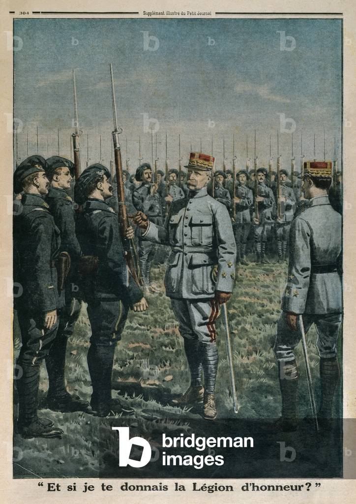 "General Petain inspiziert das 42. Berginfanterie-Regiment", 1917 von French School