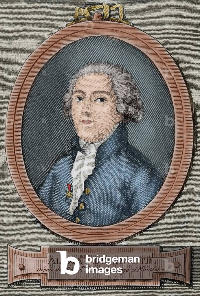 Alexandre de Lameth (1760-1829). COLOURed engraving. France