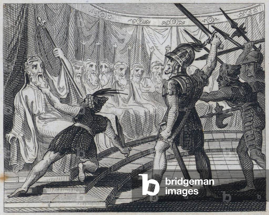 "Massaker der Senatoren von Brennus (Gravur)" 1801 von English School