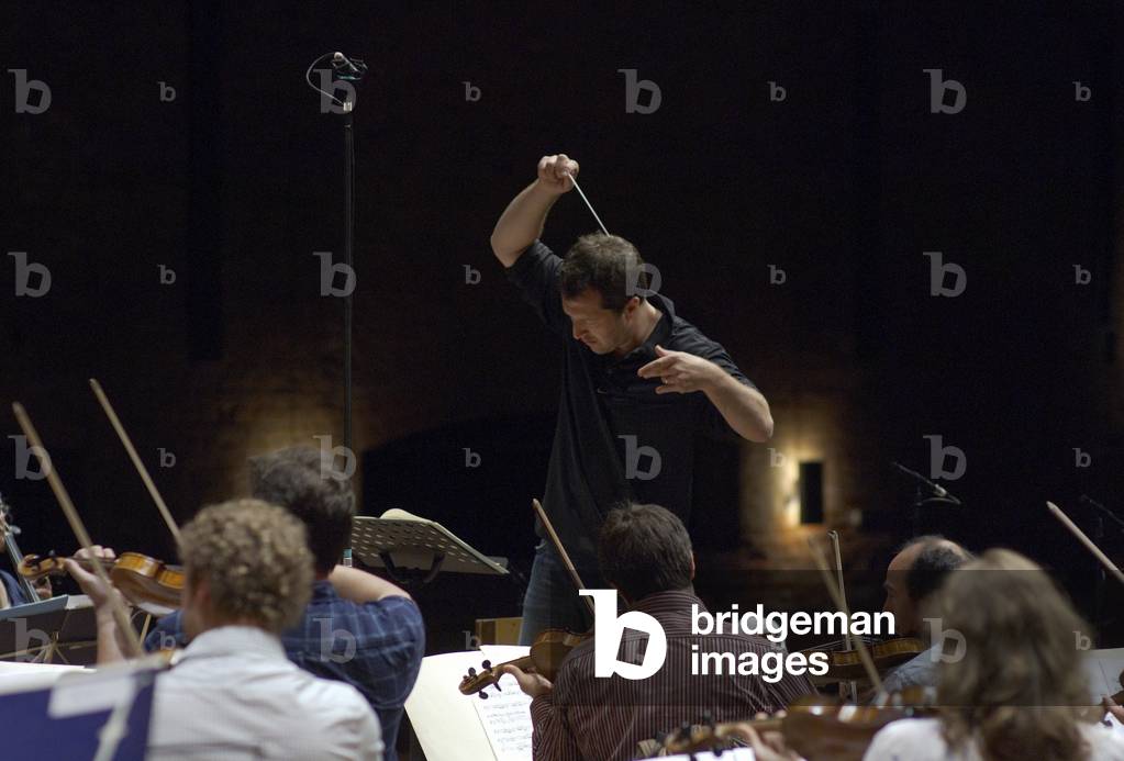 Thomas Adès - British composer and conductor rehearsing with the Northern Sinfonia