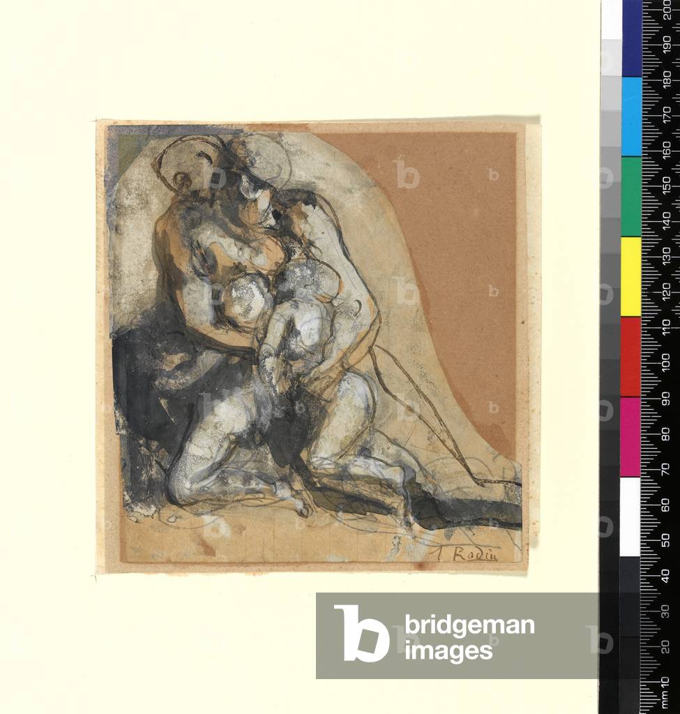 Charity (penna e inchiostro e body colour su carta buff)