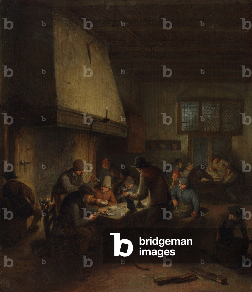 Tavernenszene, frühe 1660er Jahre (Öl auf Tafel)