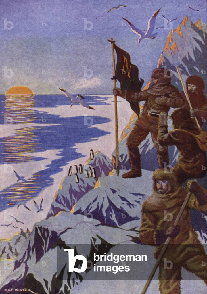 "Illustration für zwanzigtausend Ligen unter dem Meer von Jules Verne (Farbe litho)" von Milo Winter