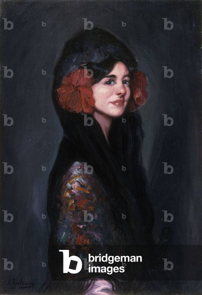 Image of Painting depicting Portrait of an Elegant Lady (oil on canvas) by Ignacio Zuloaga y Zabaleta