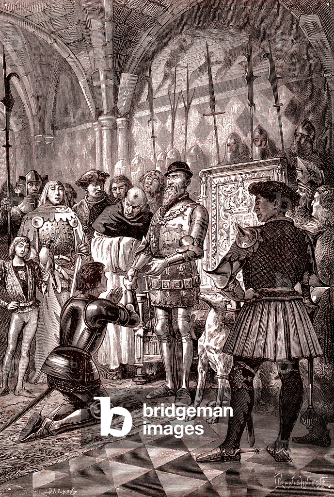 Sir John de Coupland, ricevuto da Edoardo III d'Inghilterra, 1881 (illustrazione)