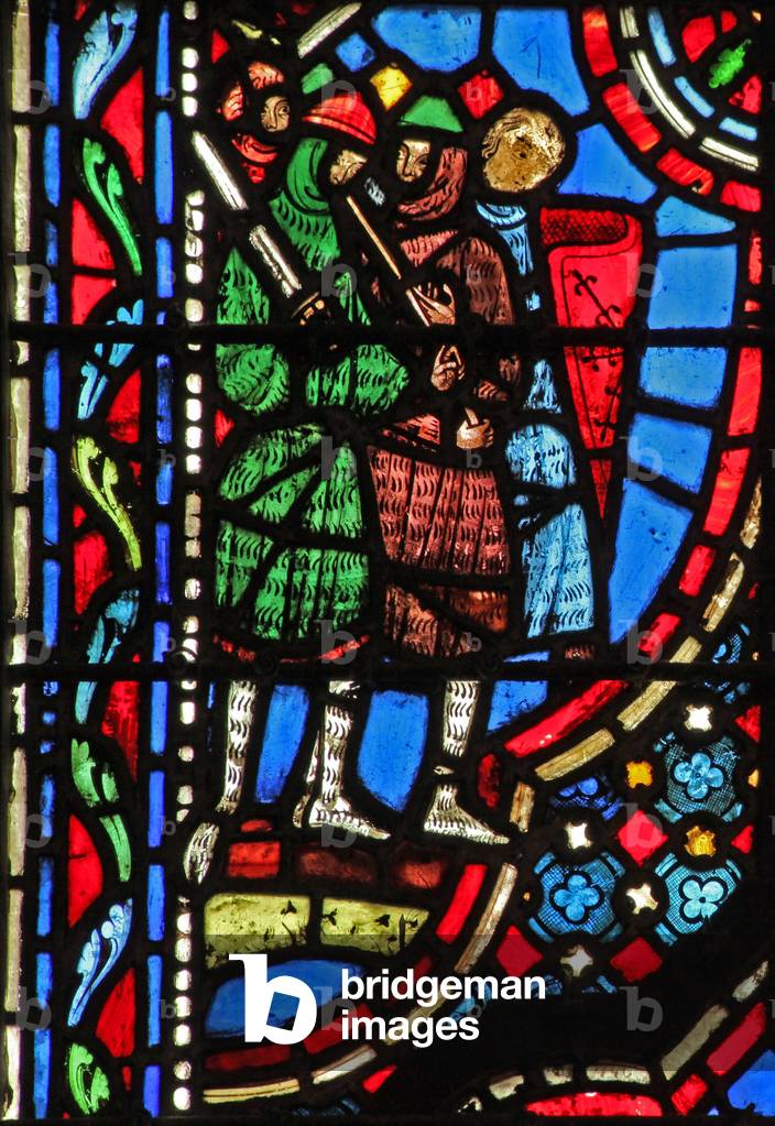 Window w14  the Philistines defeating the Jews I Sam IV 10 (stained glass) 1246-48 by French Artist