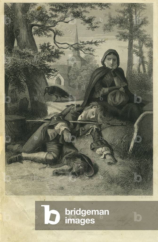 Barnaby e sua madre in attesa per il coach (incisione)