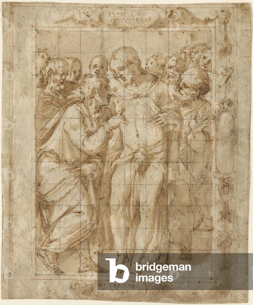 L'incredulità di san Tommaso, c.1556-57 (inchiostro & lavaggio su carta)