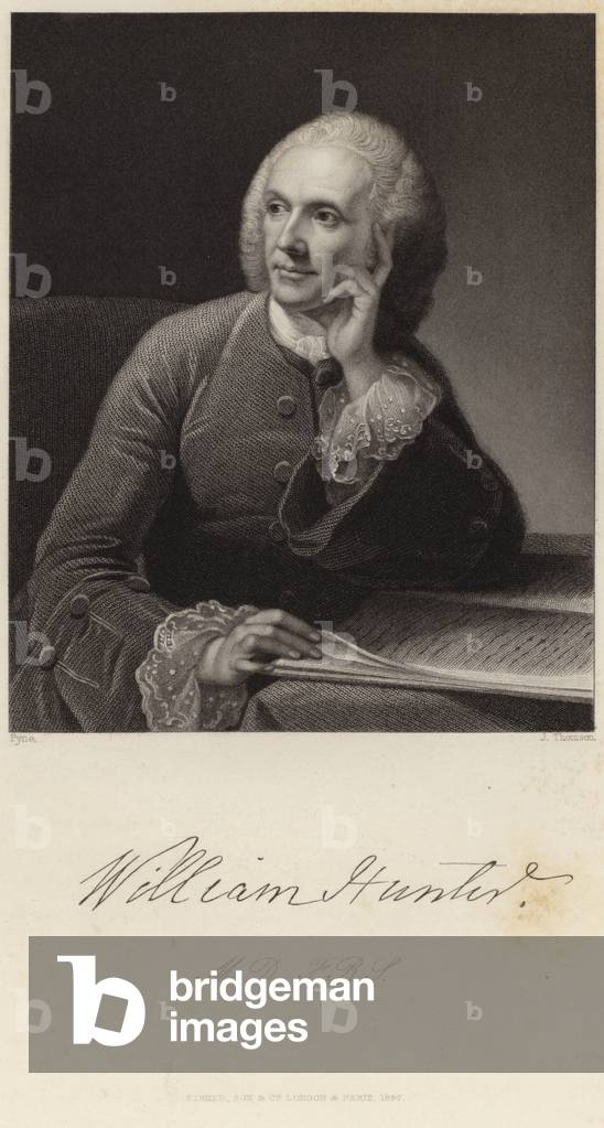"Ritratto di William Hunter (incisione)" di James Baker Pyne, b/w