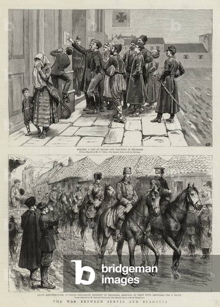 Der Krieg zwischen Servia und Bulgarien (Gravur)