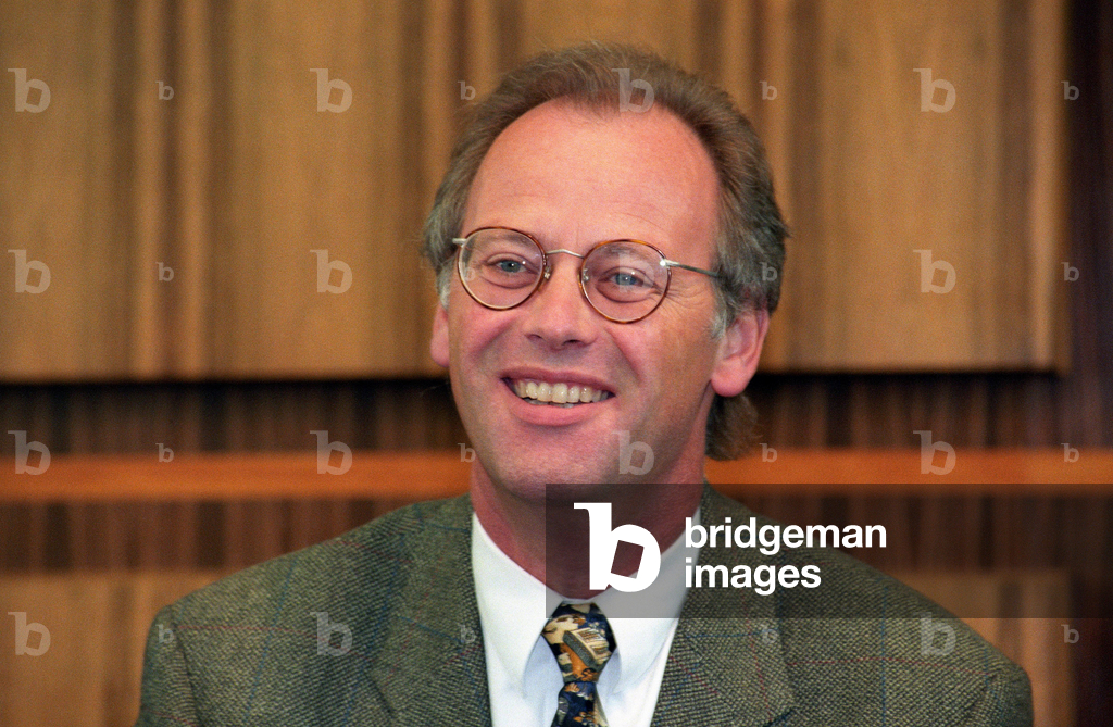 Image of Photography depicting Group leader Rudolf Scharping (Germany SPD) during a press conference in... 199