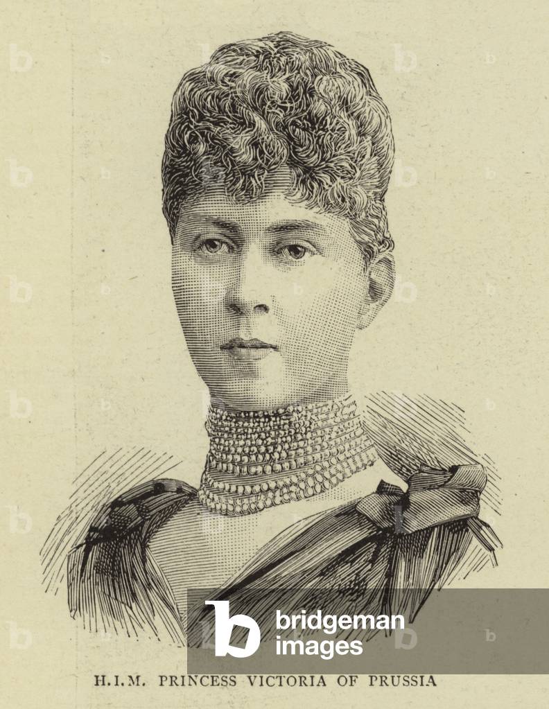 H I M Princess Victoria of Prussia (engraving) by English Artist, b/w