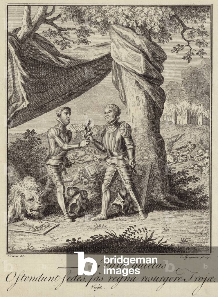 Quotation of the Aeneid (engraving) by English Artist, b/w