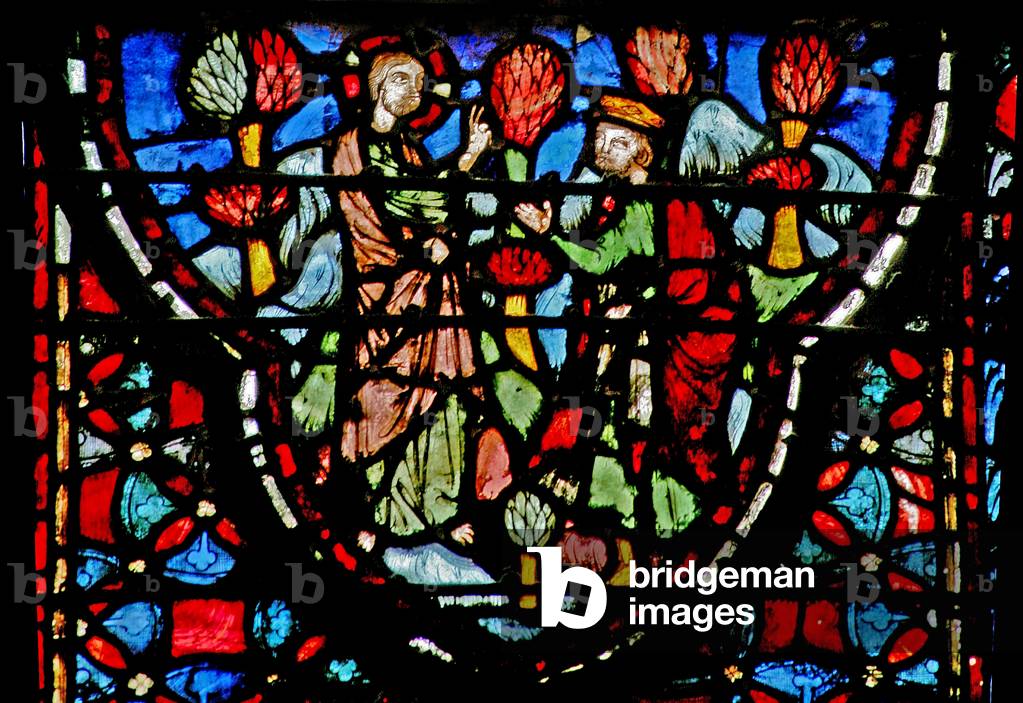 Window w4  God talking with Joshua (stained glass) 1246-48 by French Artist