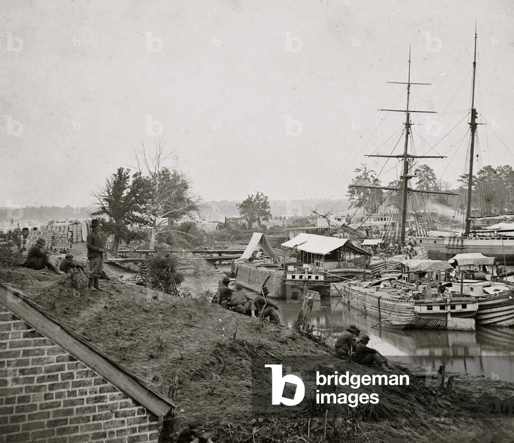 Bild von Fotografie "Landung des Weißen Hauses am Pamunkey" 1862 von Mathew Brady