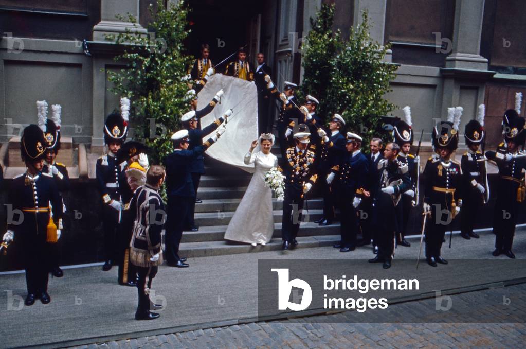 König Carl XVI Gustaf von Schweden heiratet die Deutsche Silvia Sommerlath in Stockholm, Schweden 1976