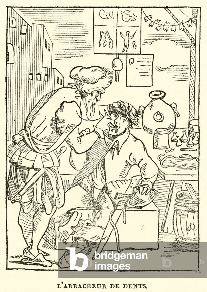 "L'arracheur de dents (Gravur)" 1801 von French School, b/w