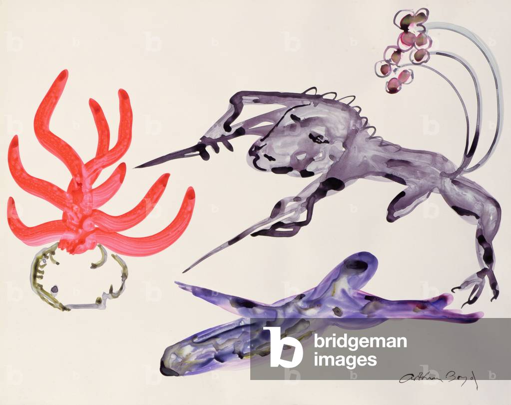 Mythische Kreatur, Rote Blumen