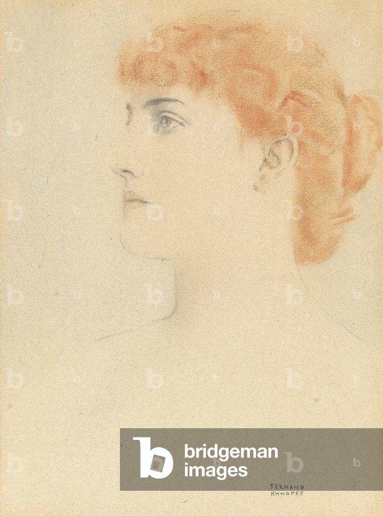 Une Parisienne by Fernand Khnopff, b/w