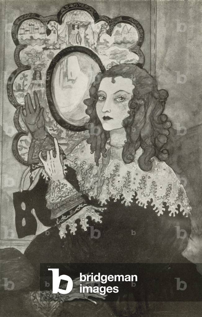 Image of Print depicting Moll Davis (litho) by Kitty Shannon, b/w