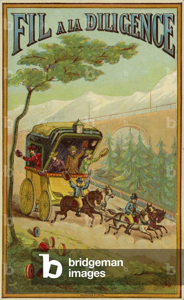 Stagecoach schnell unterwegs (chromolitho)