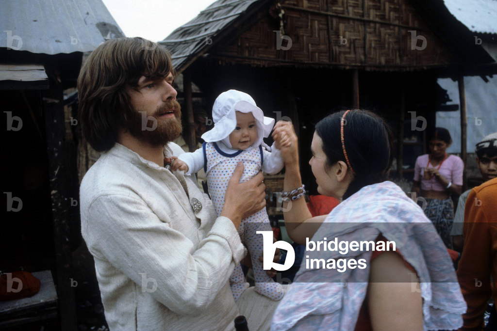 Image Of Mountaineer Reinhold Messner With His Wife Nena Holguin And 
