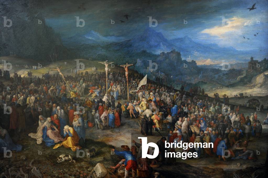 Kreuzigung Christi, 1594, von Jan Brueghel dem Älteren (1568-1625). Detail.