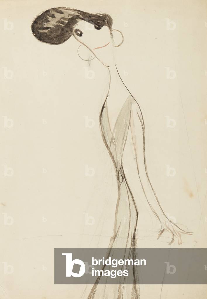 Immagine di Disegno "Irene Vanbrugh" 1908 di Henry Ospovat, b/w