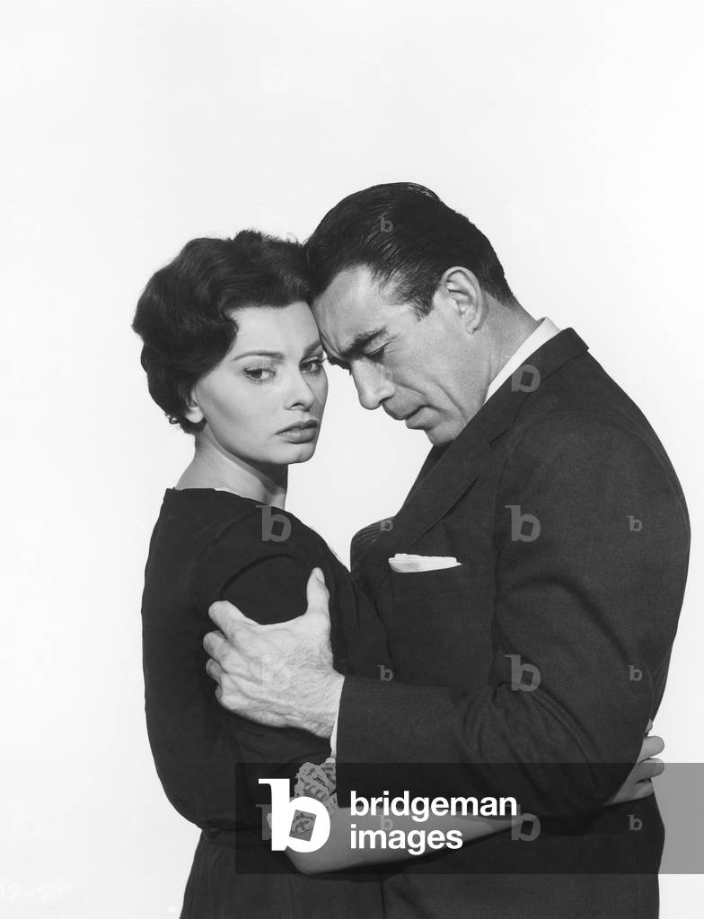 Image of Film Still depicting Sophia Loren And Anthony Quinn (photo), b/w
