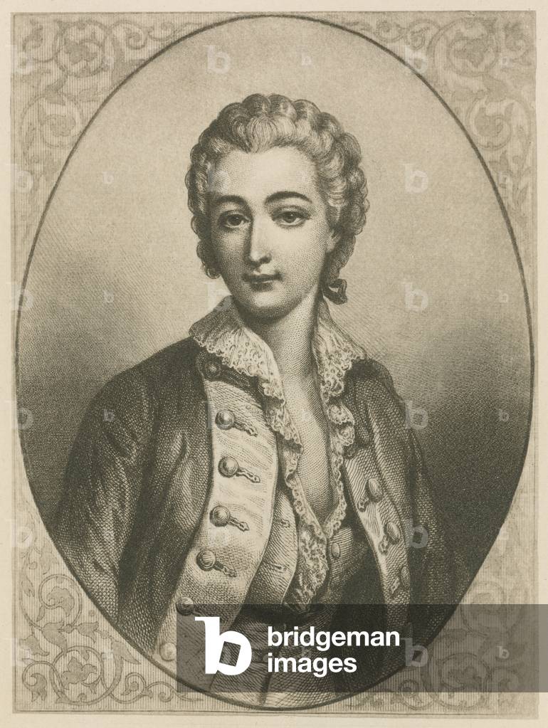 Immagine di Stampa "Madame Du Barry (lito)" di English School, b/w