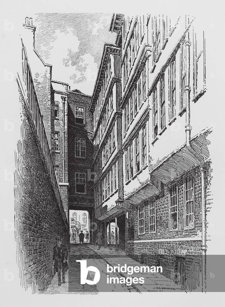 Bild von Druck "Mittlere Tempelgasse (litho)" 1901 von Ernest Edward Briscoe