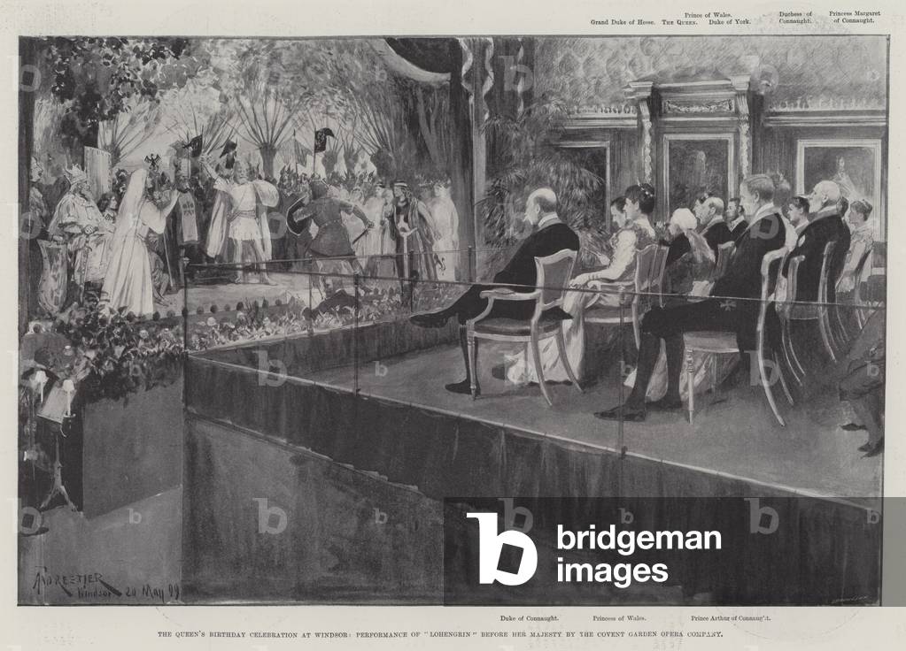 The Queen's Birthday Celebration at Windsor, Performance of “Lohengrin” before Her Majesty by the Covent Garde