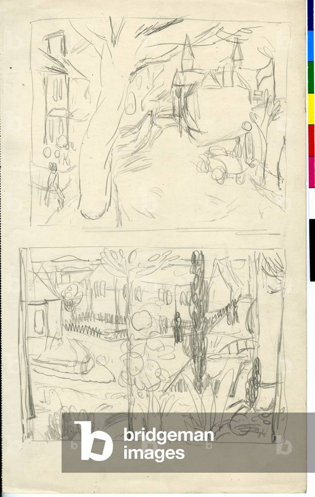 Willowbrae Road Edinburgh, Two Sketches, um 1930 (Bleistift auf Papier)