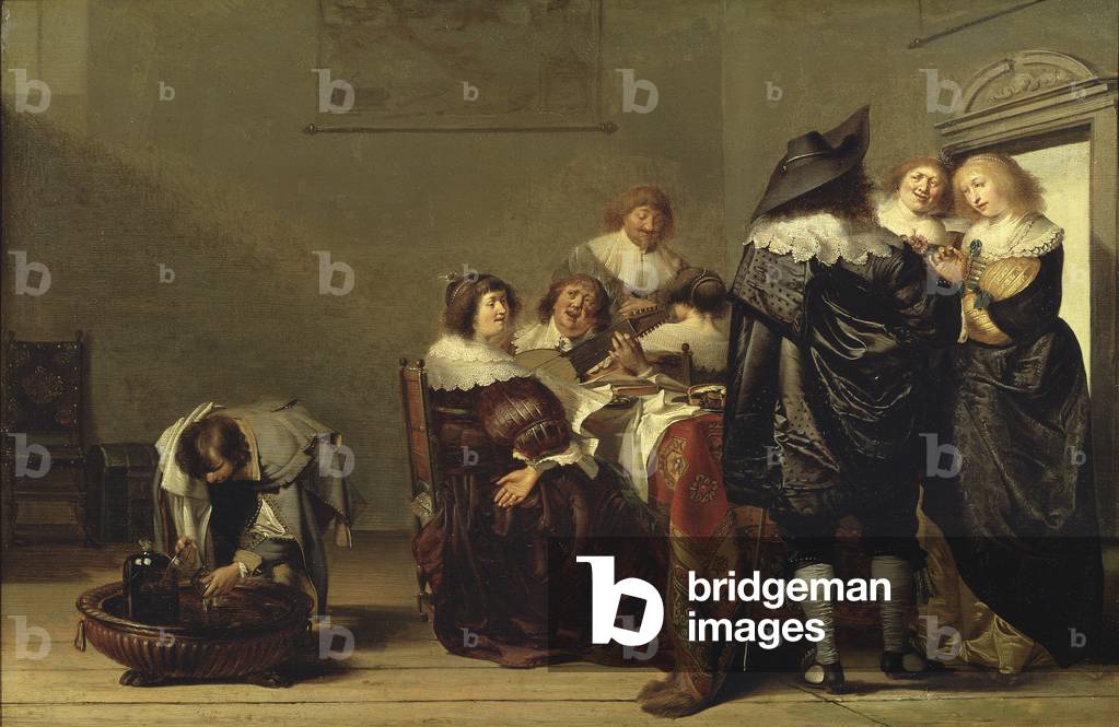 "Company Making Music (Öl auf Eiche)" von Pieter Codde