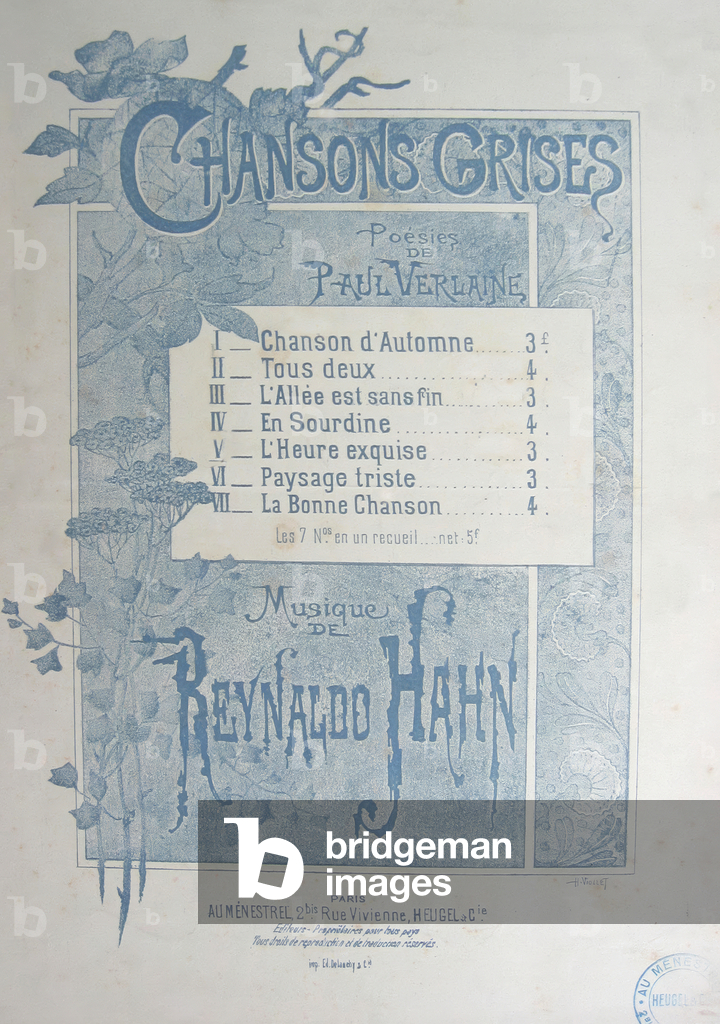 Le Chansons Grises di Reynaldo Hahn