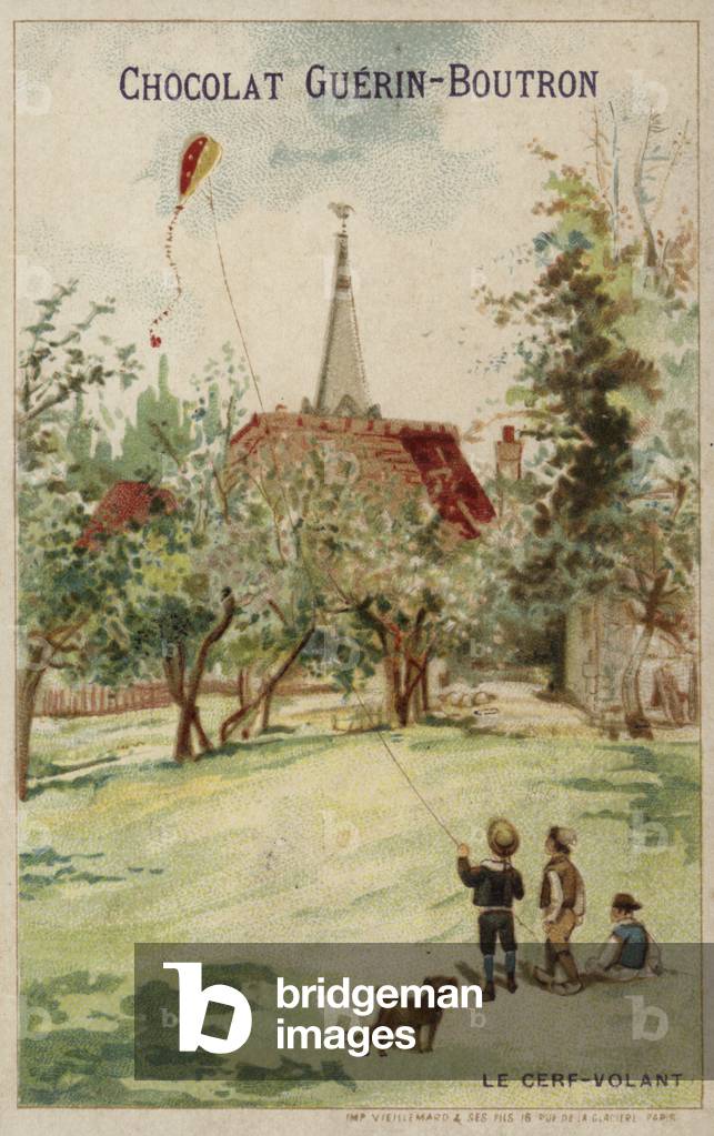 "Drachenfliegen (chromolitho)" 1801 von French School