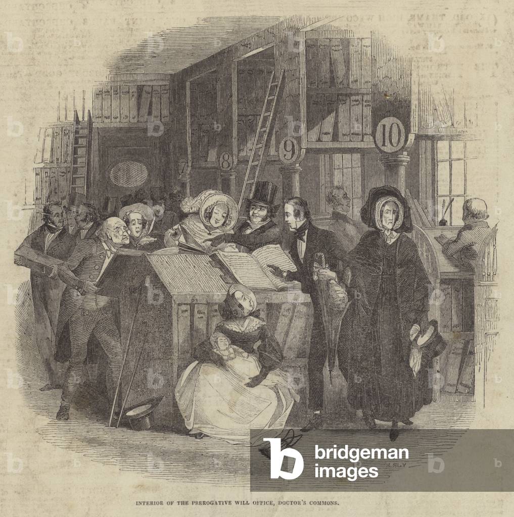 Interior of the Prerogative Will Office, Doctor's Commons (engraving)