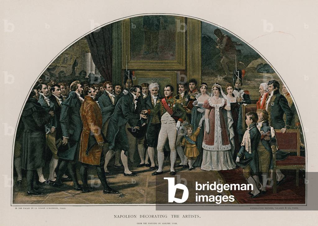 Napoleon dekoriert die Künstler (Farbe litho)
