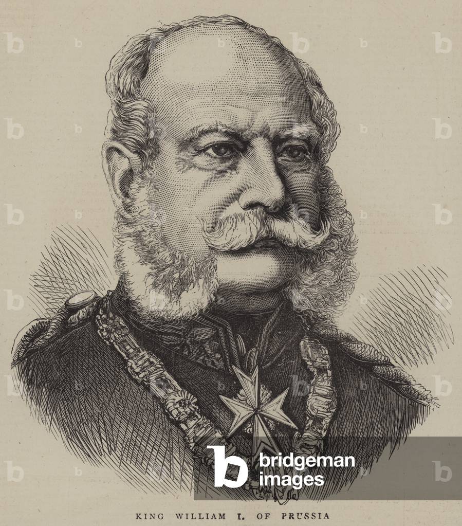 "König Wilhelm I. von Preußen (Gravur)" von English School, b/w