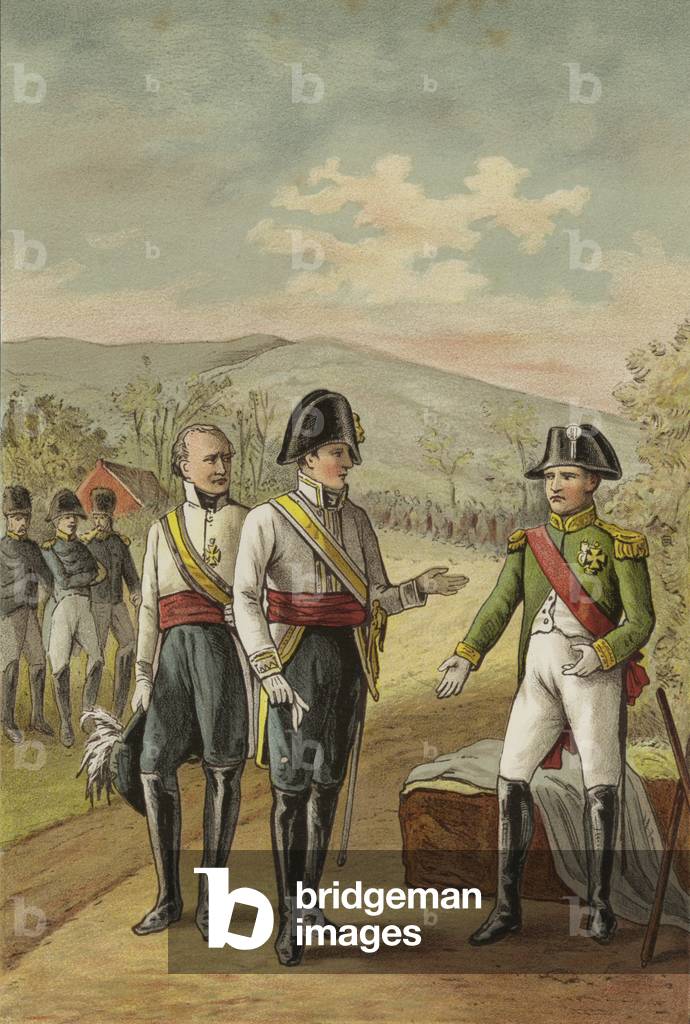 "Incontro di Napoleone e Imperatore Francesco II d'Austria dopo la battaglia di Austerlitz" 1801 di Dutch Scho