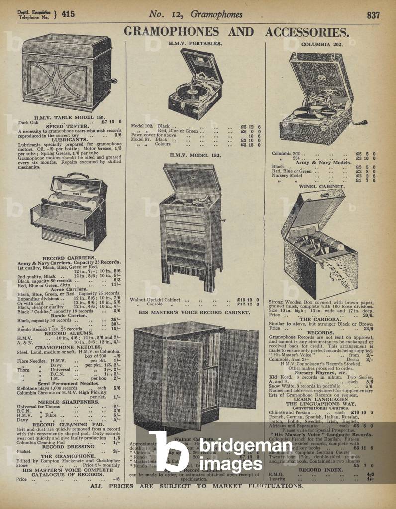 Bild von Druck "Seite aus dem Armee- und Marine-Store-Katalog" von English School