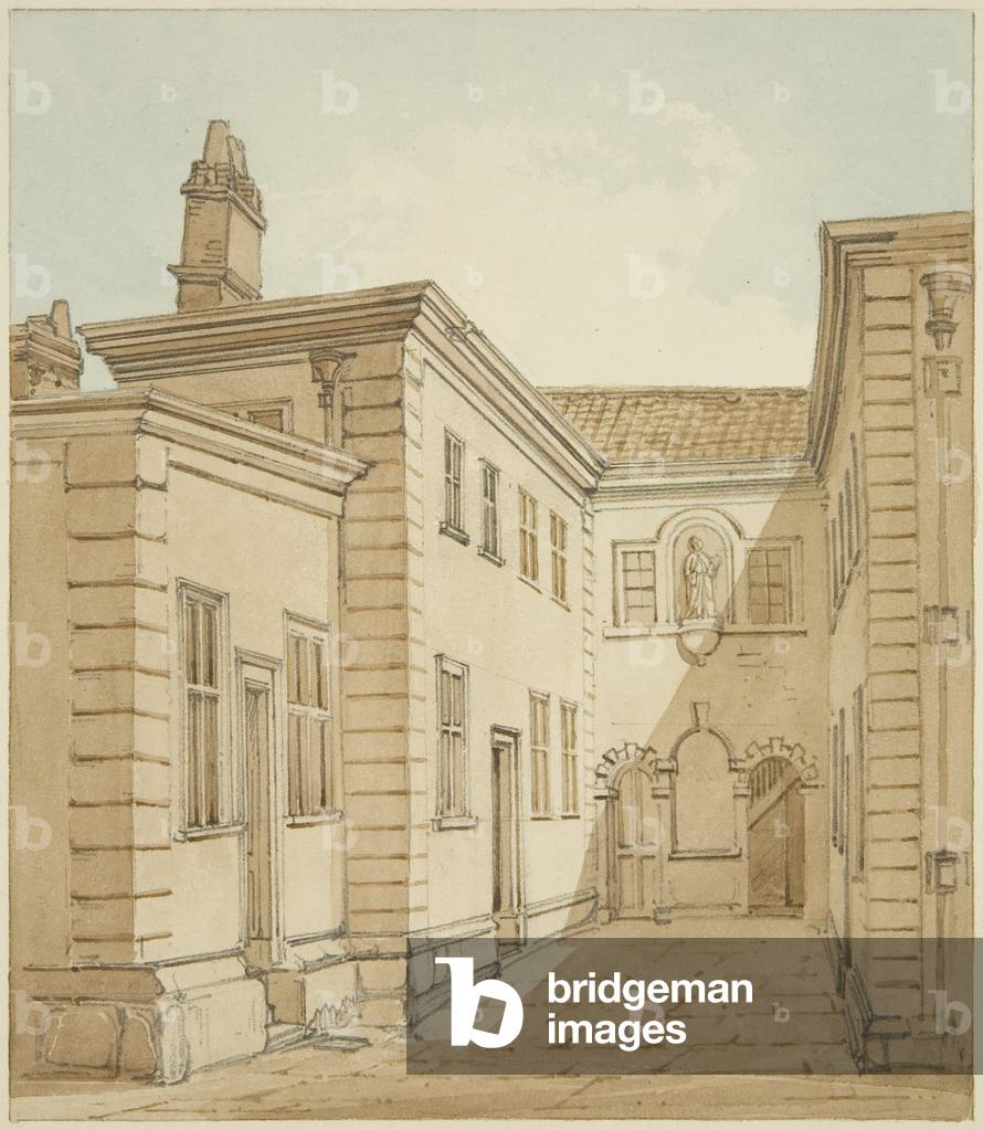 Bild von Zeichnung "Barstaple's Almshouses" von Hugh O'Neill