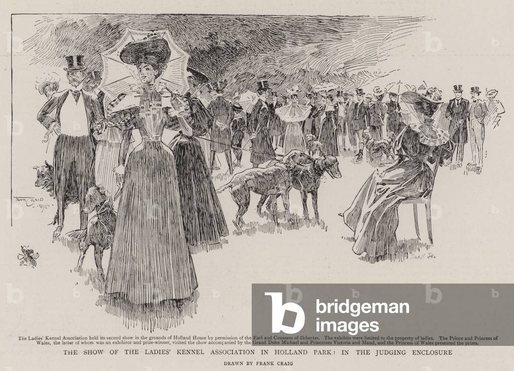 The Show of the Ladies' Kennel Association in Holland Park, in the Judging Enclosure (litho)