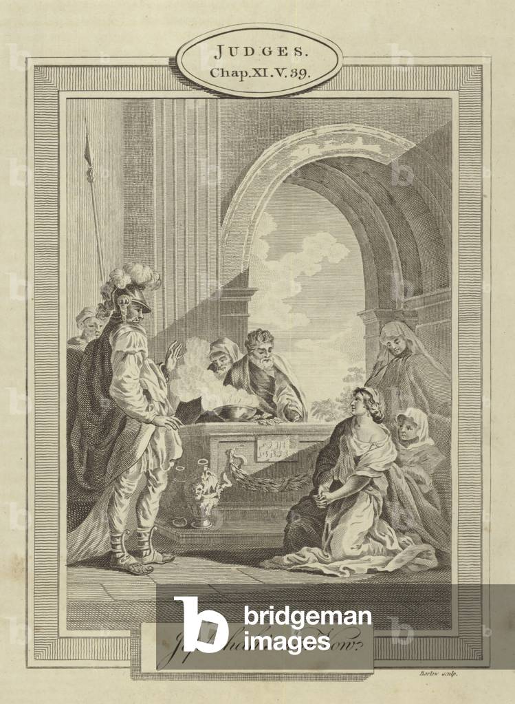 Jephthah's rash Vow, Judges, Chapter XI, Verse 39 (engraving)