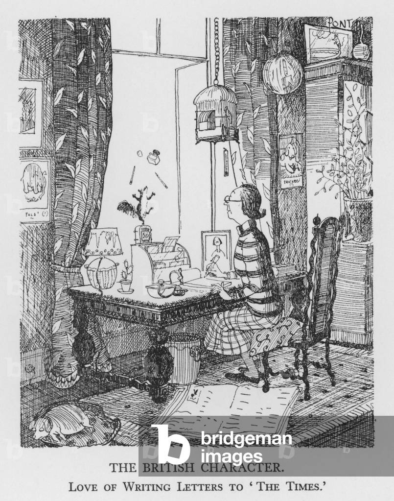 Der britische Charakter, Liebe zum Schreiben von Briefen an die Zeiten (litho)
