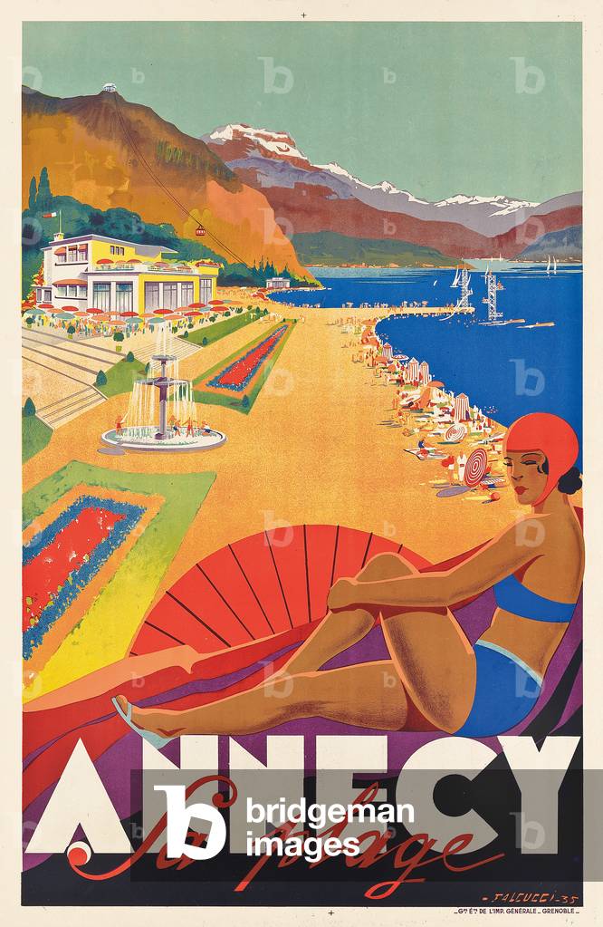 Image of Poster depicting Annecy La Plage 1935 by Robert Falcucci