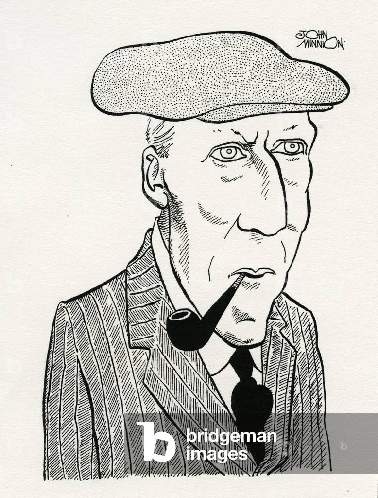 Cecil Sharp -Karikatur auf den englischen Volkslieder- und Tanzsammler 1859-1924