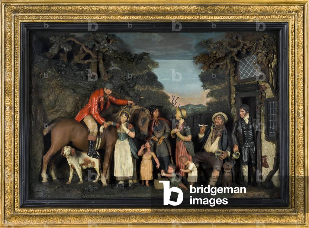 Scene Before an Inn (Huntsman and Villagers), c.1800 (modelled wax)